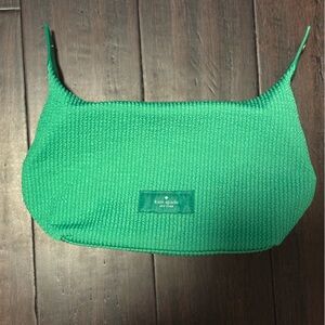 Kate Spade Vibrant Green Textured Clutch/ cosmetic bag
